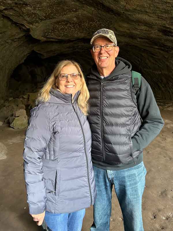 Mike and Debbie in a lava tube